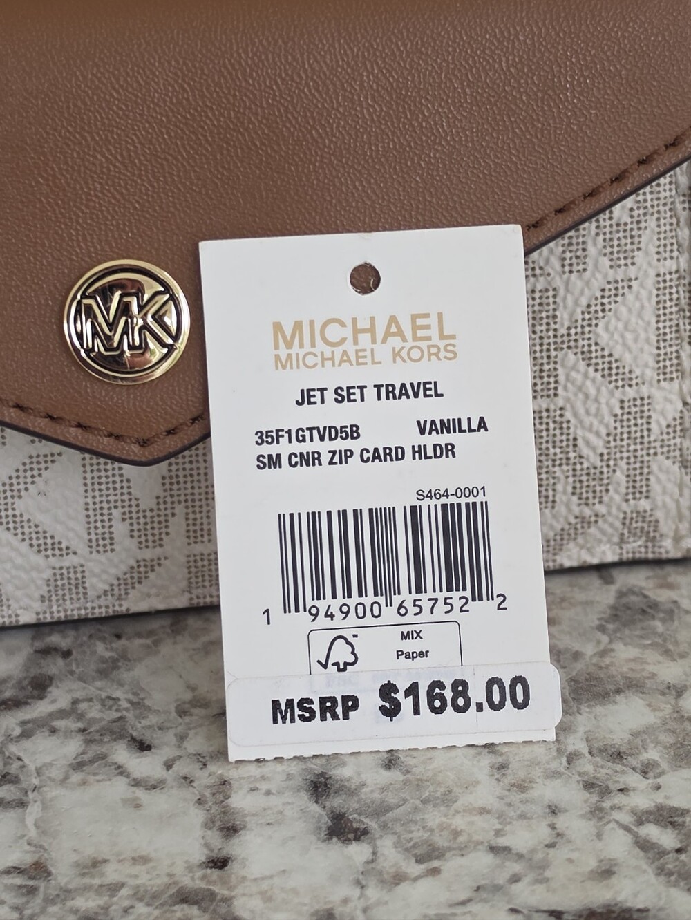 Michael Kors Jet Set Logo Small Corner Zip Card Holder Wallet - Picture 5 of 6